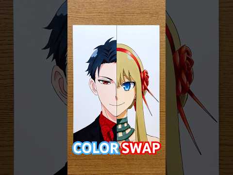 COLOR SWAP Loid | Yor #spyxfamily イラストメイキング #loidforger #yorforger #スパイファミリー #colorswap