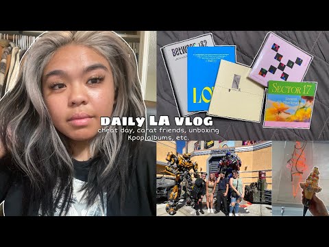 daily LA vlog ✿: cheat day, universal with carat friends, unboxing albums, etc