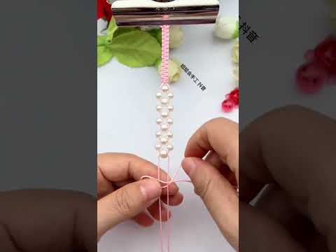 Beaded four-leaf clover, rope braiding skills sharing, bracelet braiding tutorial, simple braidi