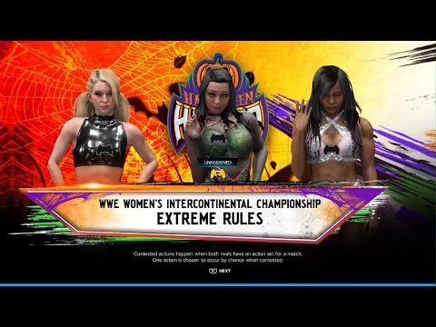 WWE 2K24 AWA Halloween Havoc: Sophie vs Sarah vs Stephanie grace