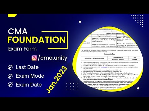 CMA Foundation Exam Notification Explain Dec. 2k22 ||Ankit Poonia||