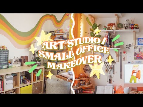 art studio & small office makeover! ✸ creating the colorful creative workspace of my dreams ♡