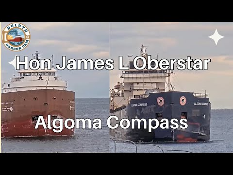 Hon James L Oberstar & Algoma Compass arrived in Duluth 01/01/2025