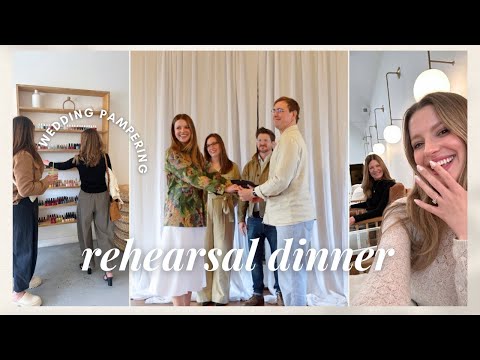 VLOG: our rehearsal dinner, chapel setup + getting pampered the day before the wedding!