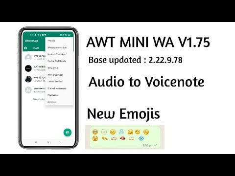 🚀AWT MINI WA Update |🚀New Emojis Added🎀 Audio to Voicenote🎋 All privacy//FAB boom // more Features