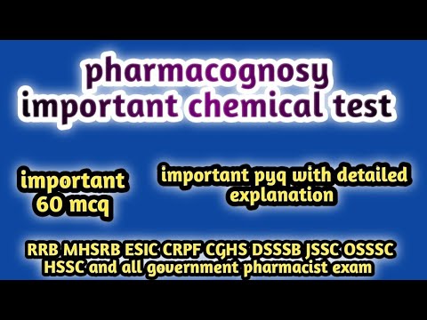 pharmacognosy important chemical test mcq#rrb pharmacist exam preparation#mhsrb#dsssb#jssc#crpf#esic