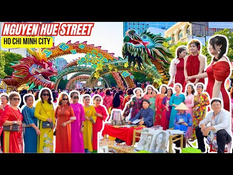 Actual Nguyen Hue Street Ho Chi Minh City 2024 - Vietnam Ao Dai Festival