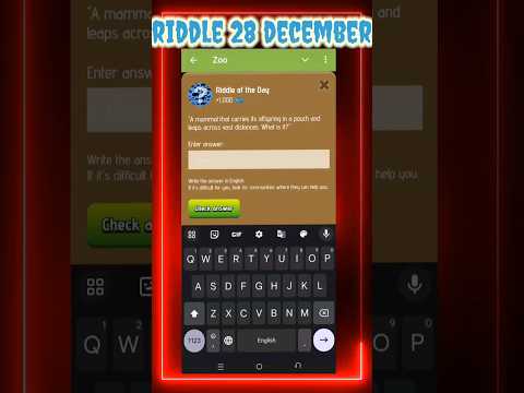 Riddle Of The Day Zoo 27-28 December | Zoo Riddle Of The Day Code | Riddle Of The Day Zoo