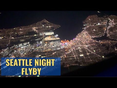 Seattle Lights from Above Flyby March 2024 #airport #seattle #seatac