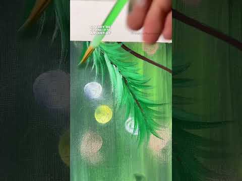 [clip] Painting Christmas tree branches 🎨🎄#beginner #Christmas #painting #acrylicpainting #tutorial