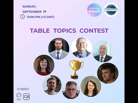 Table Topics Contest at Dnipro Hills Toastmasters Club (September 17, 2023)