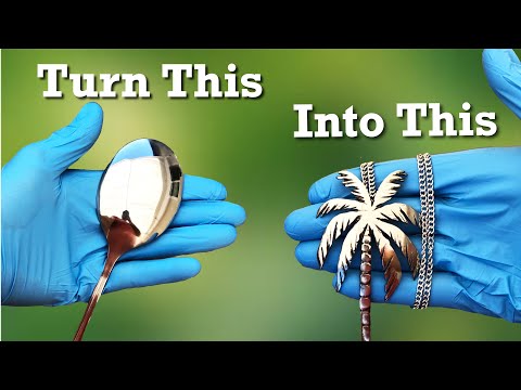 I Carved a Metal Spoon into a Palm Tree Necklace. DIY