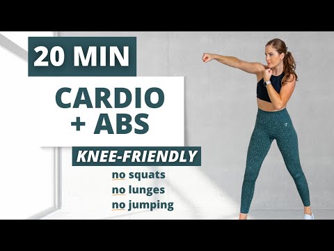 20 Min KNEE FRIENDLY NO REPEAT Cardio and Abs | low impact standing cardio | no squats, no lunges