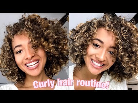 WASH AND GO 3A-3B CURLY HAIR ROUTINE // POST BLONDE PINTURA HIGHLIGHTS