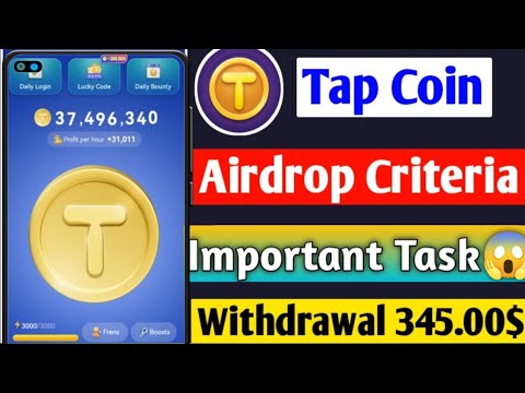 TAP COINS AIR Drop  😱 || Tap COINS air drop Claims|| How to claim Air drop 😱