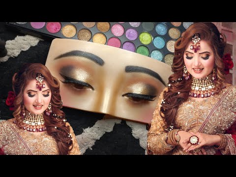 Step -by - Step INDIAN / ASIAN BRIDAL EYE MAKEUP TUTORIAL |Bridal Makeup Tutorial for Beginners |