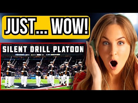 Irish Girl Reacts to US MARINE CORPS SILENT DRILL PLATOON HALFTIME SHOW!