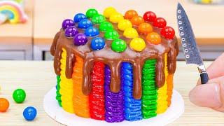 Amazing Rainbow Cake 🌈 Miniature Rainbow Buttercream Cake Decorating By Amazing Cake