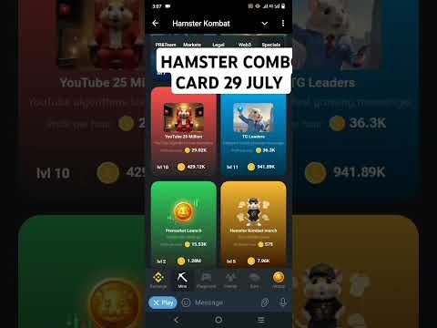 hamster kombat Daily combo card 29 July #hamsterkombat #combocard #hamsterkombatdailycombo