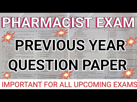 Pharmacist exam previous question papers | HSSC | OSSSC | MPPEB | PMC | DMER | AIIMS etc. exams