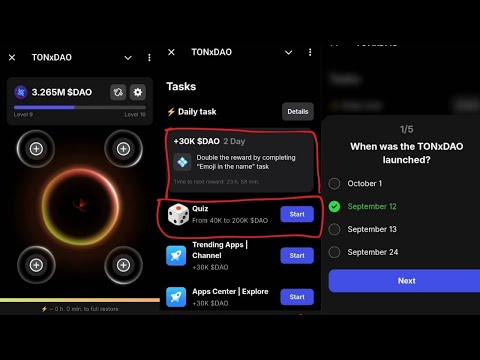 TonxDAO (quiz) answers and claim 200K #tonxdaoquiz #tonxdao