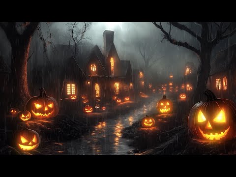 Haunted Village Haloween Ambience 🎃 Dark, Spooky Background Music, Creepy Sounds🧛‍♂️ Halloween Vibes