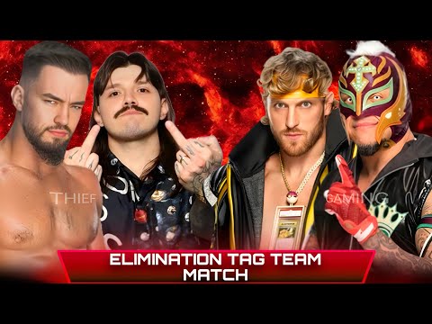 WWE 2K24 • Elimination Tag Team Match -Austin Theory Dominik Mysterio VS Logan Paul Rey Mysterio|WWE