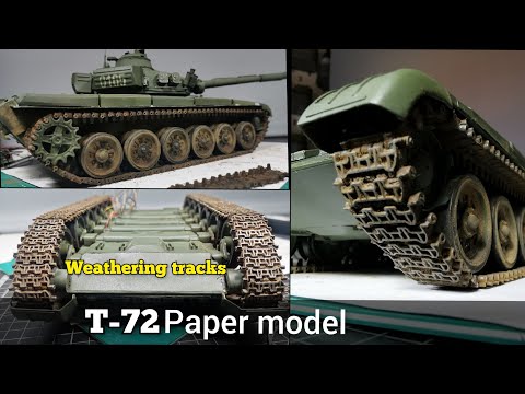 #14 T-72 paper model Weathering track modelarstwo kartonowe