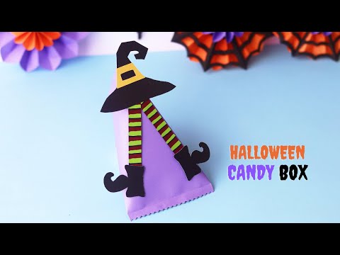 DIY Halloween Candy Treat Box/ Witch box| How To Make Paper Candy Box | Halloween Crafts