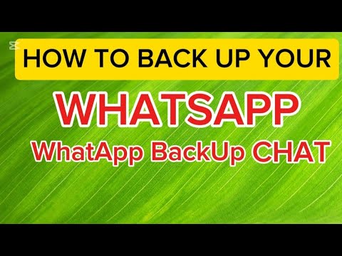 HOW TO BACK UP YOUR WHATS APP CHAT Whatssap Back UP Chat #whatsapp