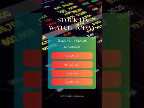 Stocks to Watch #abcapital #siemens #persistent #chola #stockmarket #trading #intraday #india #yt