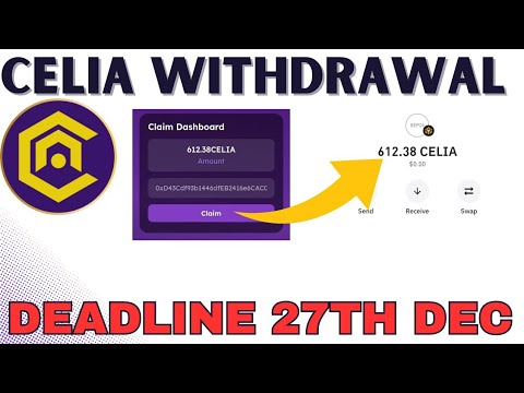 CELIA WITHDRAWAL TO WALLET. #celianetwork #airdrop.