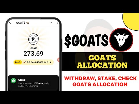 Goats Airdrop Withdraw, Stake, Check Goats Allocation || Goats T.G.E Date Revealed