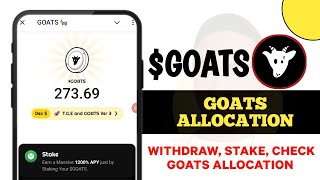 Goats Airdrop Withdraw, Stake, Check Goats Allocation || Goats T.G.E Date Revealed