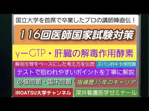 26年の実績[医師国家試験対策]予想問題－γ・GTP、肝臓の解毒作用酵素－深井看護医学ゼミナール・深井カウンセリングルーム・深井進学公務員ゼミナール・深井ITゼミナール