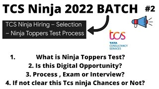 Tcs Ninja Toppers Test Mail Update | Process | Digital Opportunity | Clear All Doubts PART-2