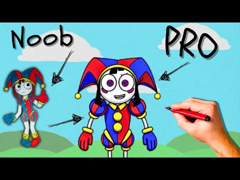 Draw Pomni from The Amazing Digital Circus: Fun Art Tutorial for Kids! 🎨🤹‍♀️