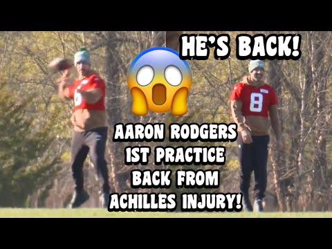 FIRST LOOK AT Aaron Rodgers FIRST PRACTICE BACK SINCE TEARING ACHILLES 😱