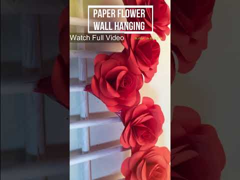 How To Make A Beautiful Paper Flower Wall Hanging | Diy Paper Heart Wall Décor. #shorts