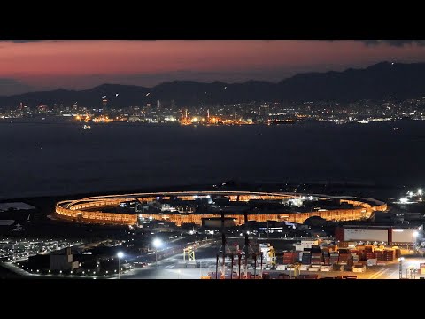 「大屋根リング」点灯、夜空に輪　大阪・関西万博