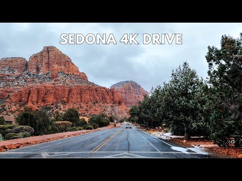 Sedona Arizona 4K Snow Drive | Red Rock Scenic Byway Tour