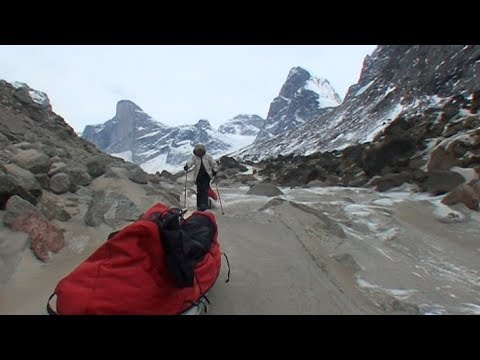 On the sandy terraces near the destroyed bridge of the Weasel River - Penny Icecap 2009 expedition