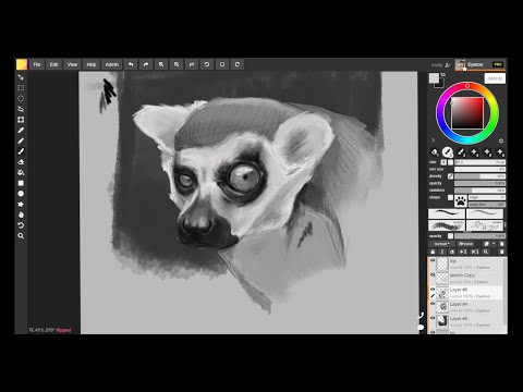 #Shorts - Painting a ring-tailed lemur in Magma Studio