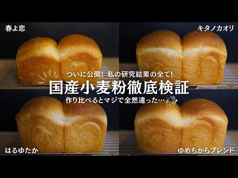 【今まで秘密にしててごめんなさい】衝撃の結果！？国産小麦粉比較の全て。知るとパン作りがもっと楽しくなる動画。適当に小麦粉選んでませんか？ぜひこの動画を見てお好みの小麦粉を選んでみてください！