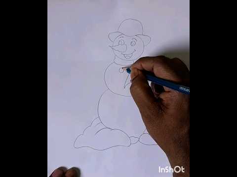 একটি তুষার মানব আঁকা #snowman #drawing #easy #shortvideo