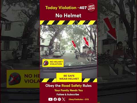 Today Violation 407 - Secure Your Ride with Helmet #otr #obeytherules #chennaitrafficpolice