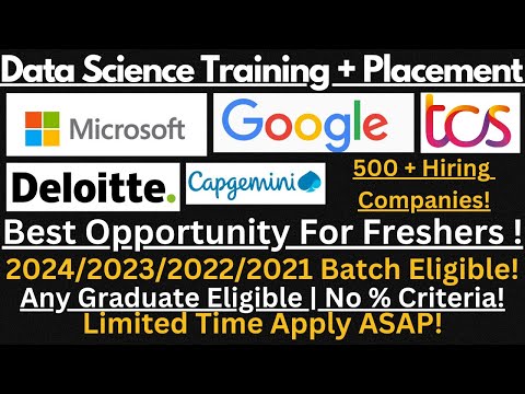 Data Science Training For Freshers | 2024,2023,2021 & 2020 Students | 🔥🔥