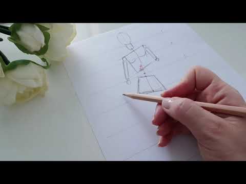 Step by Step Tutorial Drawing a relaxed fashion figure pose. Video 3