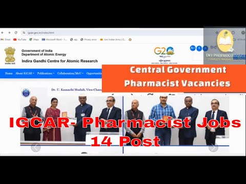 IGCAR recruitment 2024 | Central Government Pharmacist Jobs | Recruitment Pharmacist at IGCAR