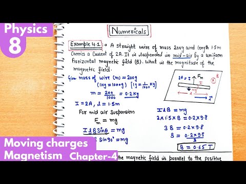 8) Example 4.1, 4.2, 4.3 Numericals of moving charges and magnetism Class12 Physics #physics